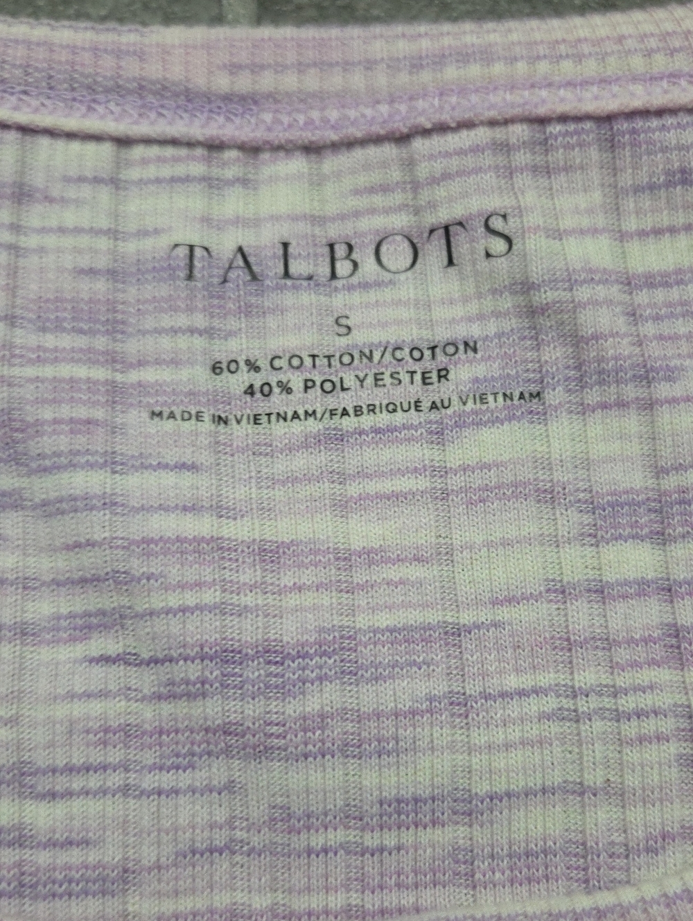 Talbots Ribbed Henley Tank - Picture 3 of 3